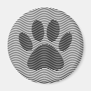 Aimant Empreinte de patte De Chien Sur Les Vagues Noires 