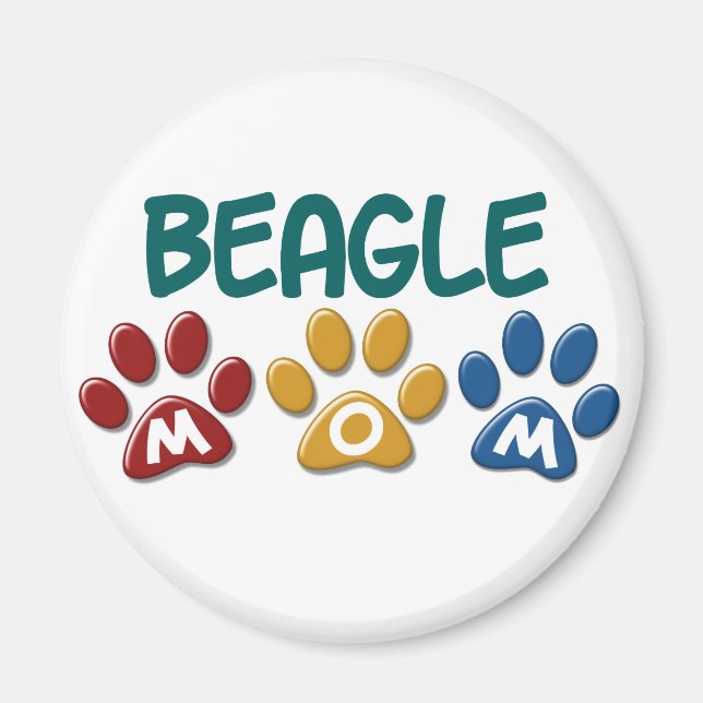 AIMANT EMPREINTE DE PATTE MOM BEAGLE (Devant)