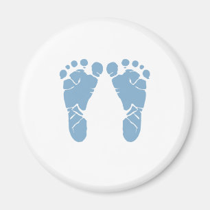 Aimant Empreintes de pas de bébé bleu