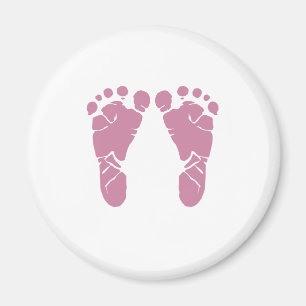 Aimant Empreintes de pas roses de bébé