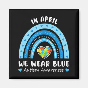 Aimant En Avril Nous Portons Blue Rainbow Sensibilisation
