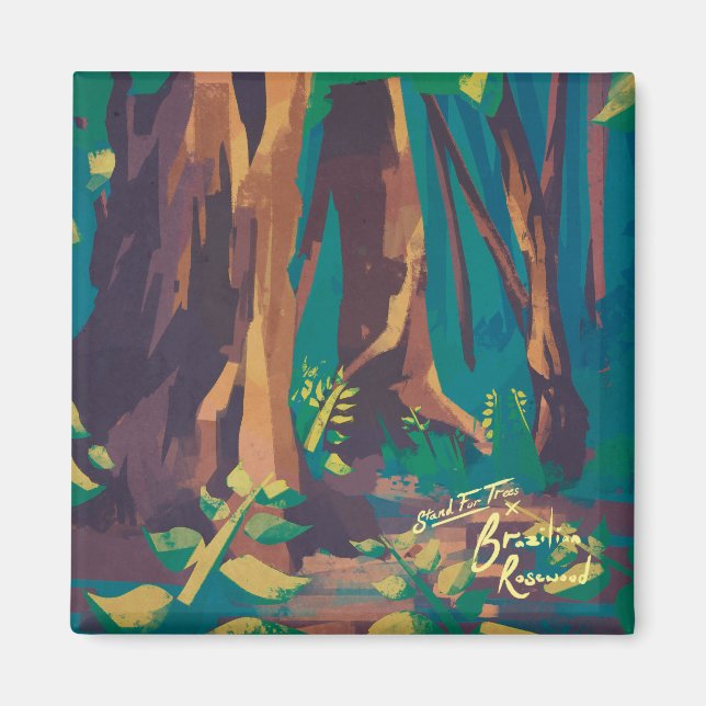 Aimant en bois de rose brésilien (Devant)