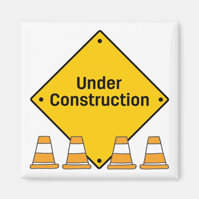 Aimant En construction avec des cônes (Devant)