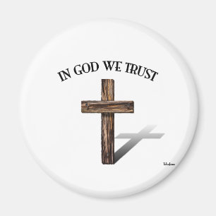 Aimant En Dieu nous avons confiance avec une croix robust