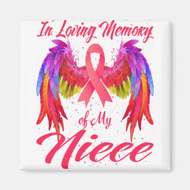 Aimant En Mémoire Amoureuse De Ma Nièce Ailes Cancer Du S (Devant)