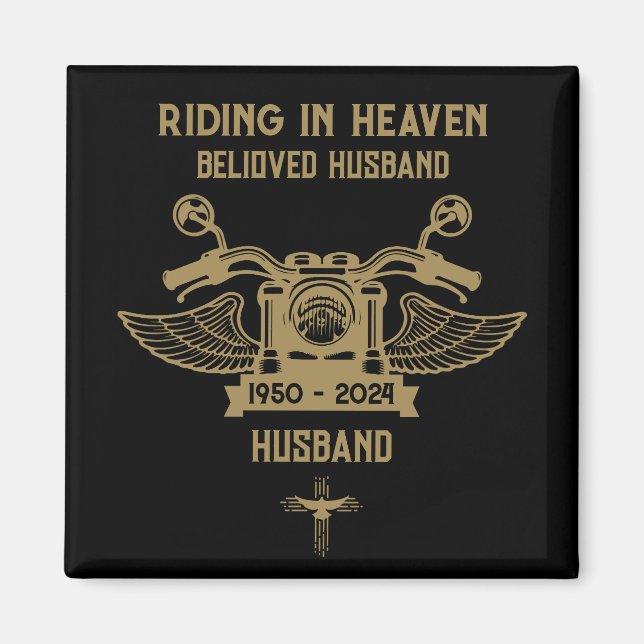 Aimant En mémoire Motorbike Rider Biker funérailles (Devant)
