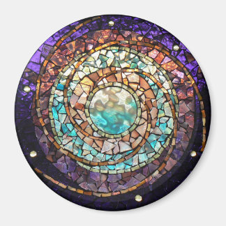 Aimant en mosaïque de verre "Planète d'eau"
