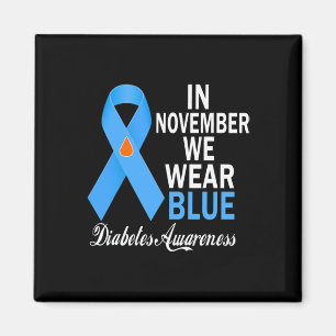 Aimant En Novembre Nous Portons Bleu Diabète Sensibilisat