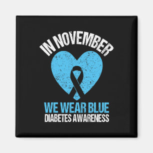 Aimant En Novembre Nous Portons Bleu Diabète Sensibilisat