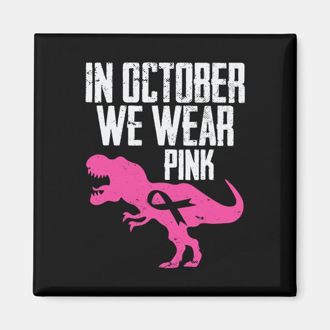 Aimant En Octobre Nous Portons Pink Breast Cancer Sensibi (Devant)