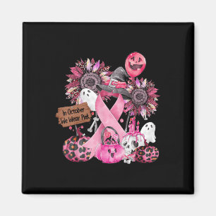 Aimant En Octobre Nous Portons Pink Ribbon Ghost Hallowee