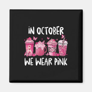 Aimant En Octobre Nous Portons Rose Halloween Cancer Du S