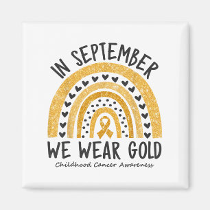 Aimant En Septembre, Nous Portons Gold Childhood Cancer A