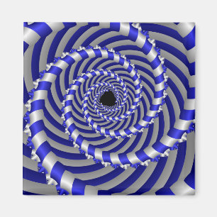 Aimant en spirale bleu et blanc hypnotique