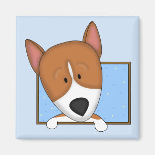 Aimant encadré de Basenji de bande dessinée