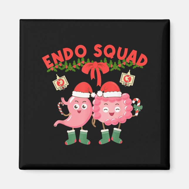 Aimant Endo Squad Nurse Stomach Santa Hat Endoscopy Tech  (Devant)