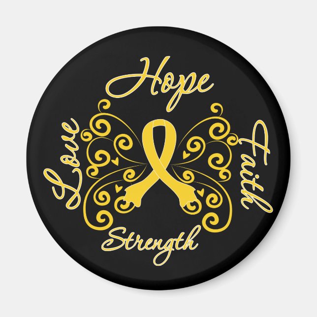 Aimant Endometriosis Hope Motto Butterfly (Devant)