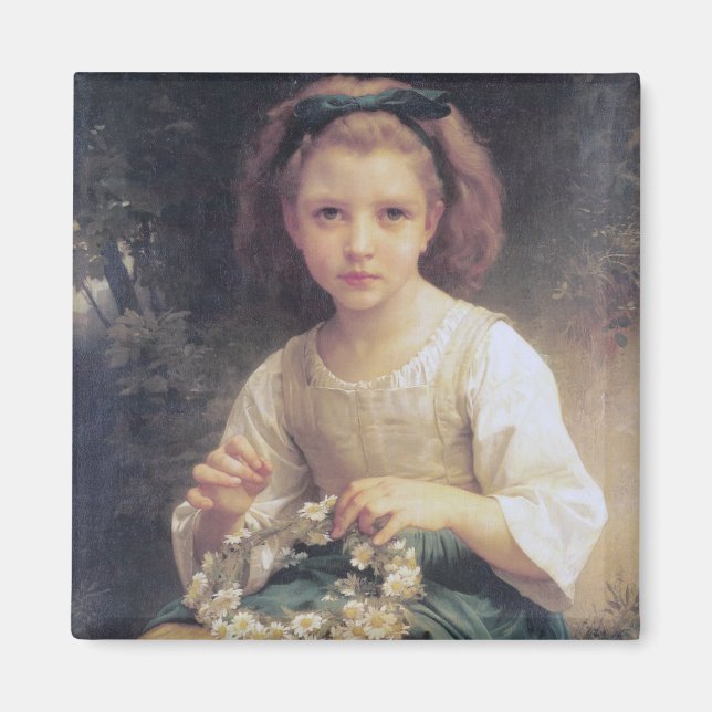 Aimant Enfant Braiing a Crown, Bouguereau (Devant)