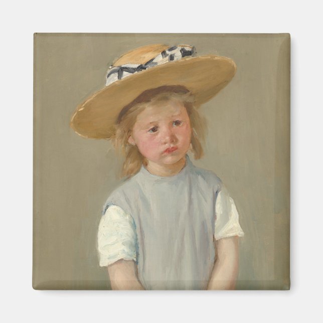 Aimant Enfant dans un Casquette de paille | Mary Cassatt (Devant)