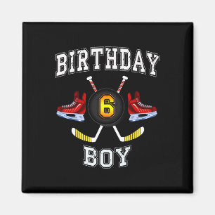 Aimant Enfant de 6e anniversaire - Ice Hockey 6 ans