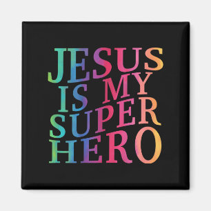 Aimant Enfant Jésus Est Mon Superhéros Chrétien Dieu Fils