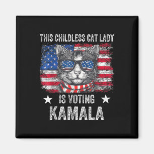 Aimant Enfant Lady Chat Vote Kamala Harris 2024 Us