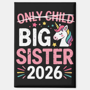 Aimant Enfant unique barré Grande sœur 2026 Grossesse 