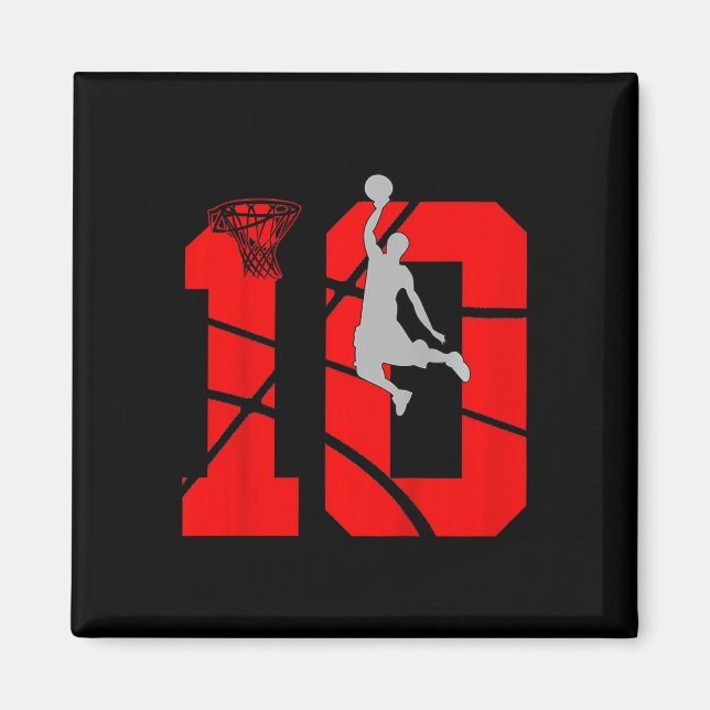Aimant Enfants 10 ans 10e anniversaire de basket-ballLa (Devant)