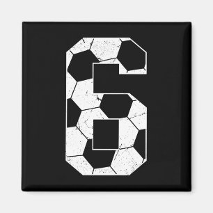 Aimant Enfants 6e anniversaire garçon joueur de football