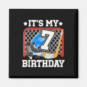 Aimant Enfants 7e anniversaire hockey sur glace garçon 7