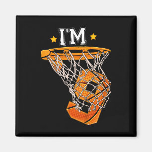 Aimant Enfants 9e Anniversaire Basketball I'm 9 Garçon Fi