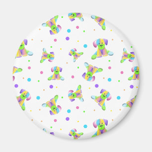 Aimant enfants arc-en-ciel chien chiot pois couleurs vive