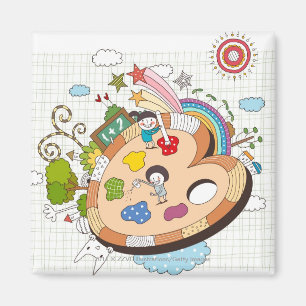 Aimant Enfants avec des pinceaux