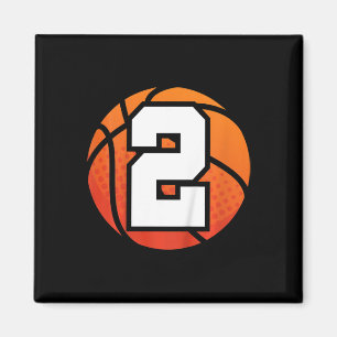Aimant Enfants Basketball Anniversaire Numéro 2 pour Ol d