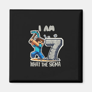 Aimant Enfants de 7 ans Sigma Pixel Art Mineur Anniversai