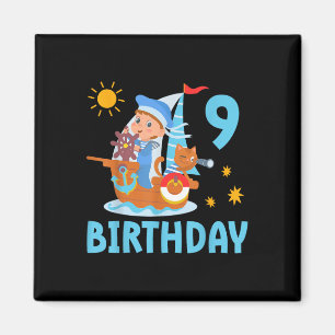 Aimant Enfants drôles 9e anniversaire Voilier Voile Boa