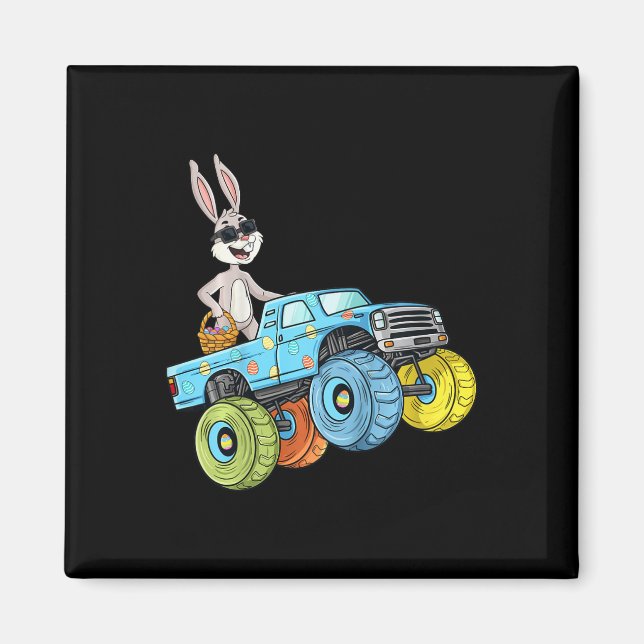 Aimant Enfants Pâques Rabbit équitation Monster Camion Fu (Devant)