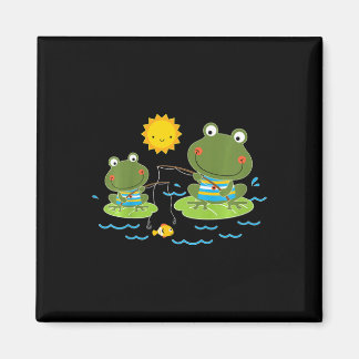 Aimant Enfants pêchant des grenouilles joli pêcheur