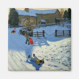Aimant Enfants Sledging Monyash Derbyshire
