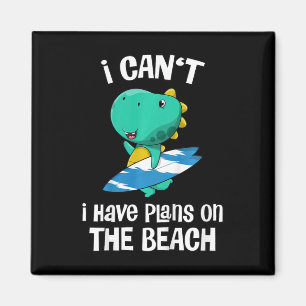 Aimant Enfants Vacances de plage de dinosaure drôle Cute 