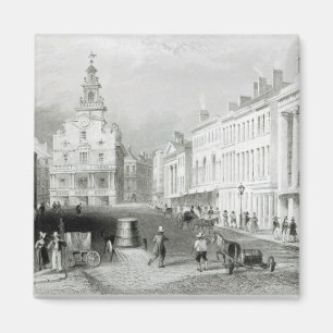 Aimant Énoncez la rue, Boston, gravé par S.Lacey