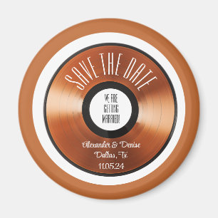 Aimant Enregistrement en vinyle orange rétro en terre cui