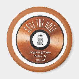 Aimant Enregistrement en vinyle orange rétro en terre cui