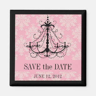 Aimant Enregistrer la date Damask Chandelier Mariage Magn