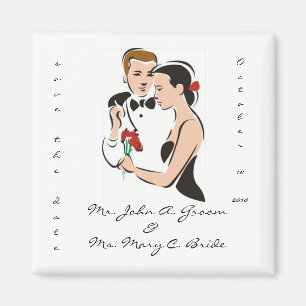 Aimant Enregistrer la date de l'aimant Mariage personnali