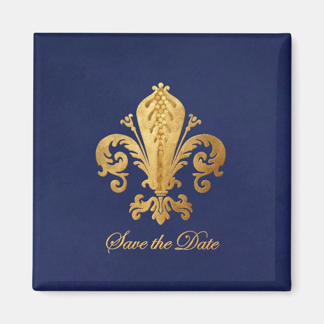 Aimant Enregistrer la date Fleur-de-lis (Devant)
