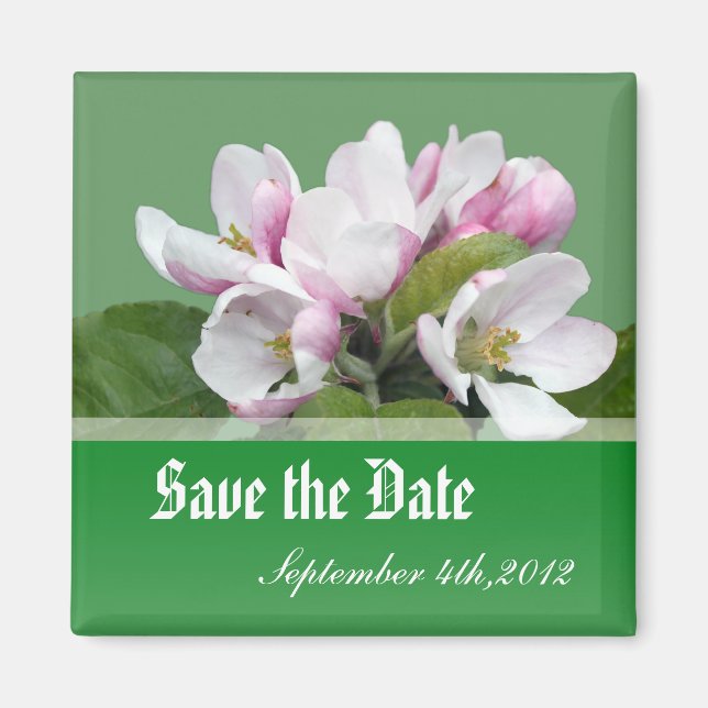 Aimant enregistrer la date, fleurs de pomme (Devant)