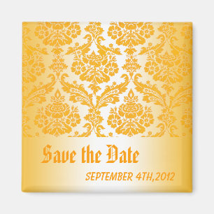 Aimant enregistrer la date jaune damask