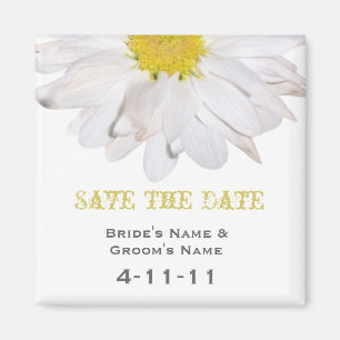 Aimant Enregistrer la date - Mariage de la marguerite