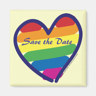 Aimant Enregistrer la date/Mariage/Gay pride Rainbow